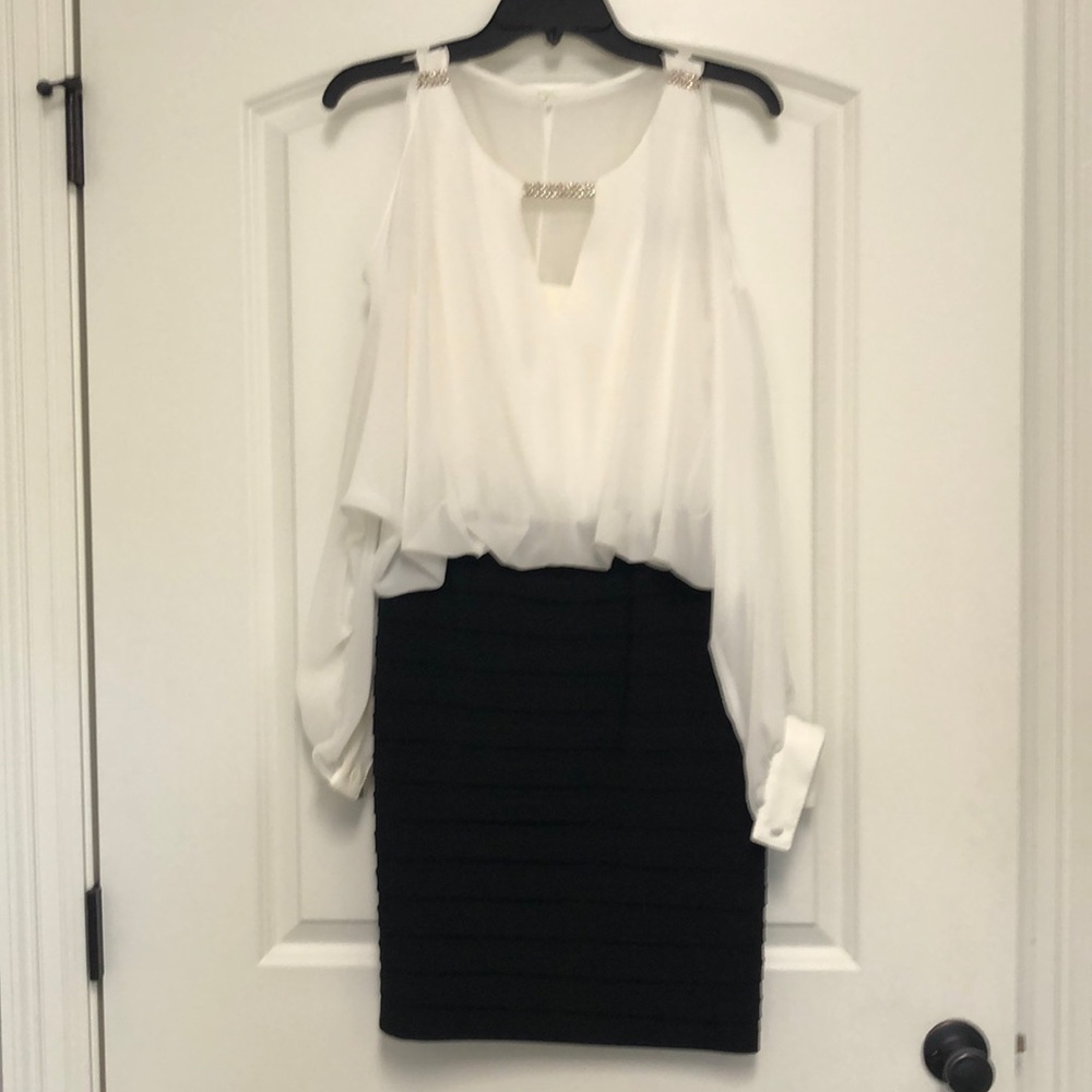 Black and white party dress